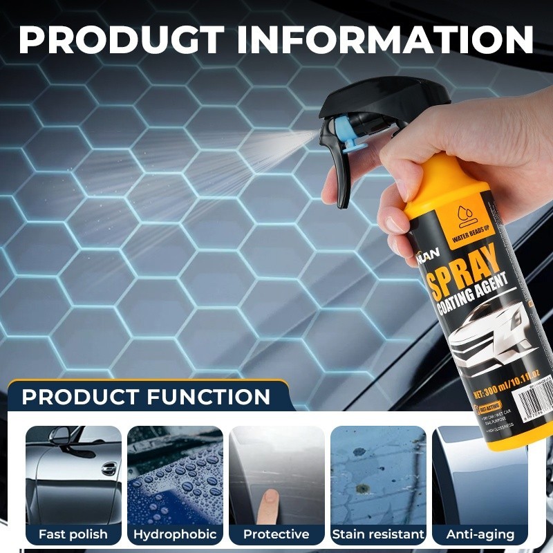 3PCS NUAN Car Coating Spray Set Quick Effect Coating Agent Quickly Coat Car Wax