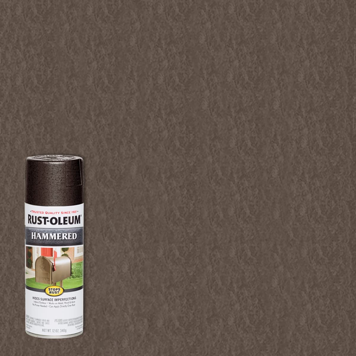 Rust-Oleum 7218830 Stops Rust Hammered 12 Ounce (Pack of 1), Dark Bronze