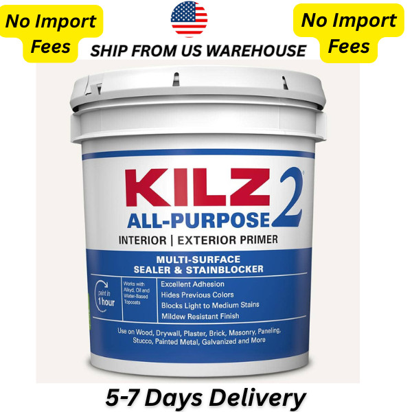 2 Gal. Primer & Sealer White Interior/Exterior Multi-Surface KILZ 2 ALL PURPOSE