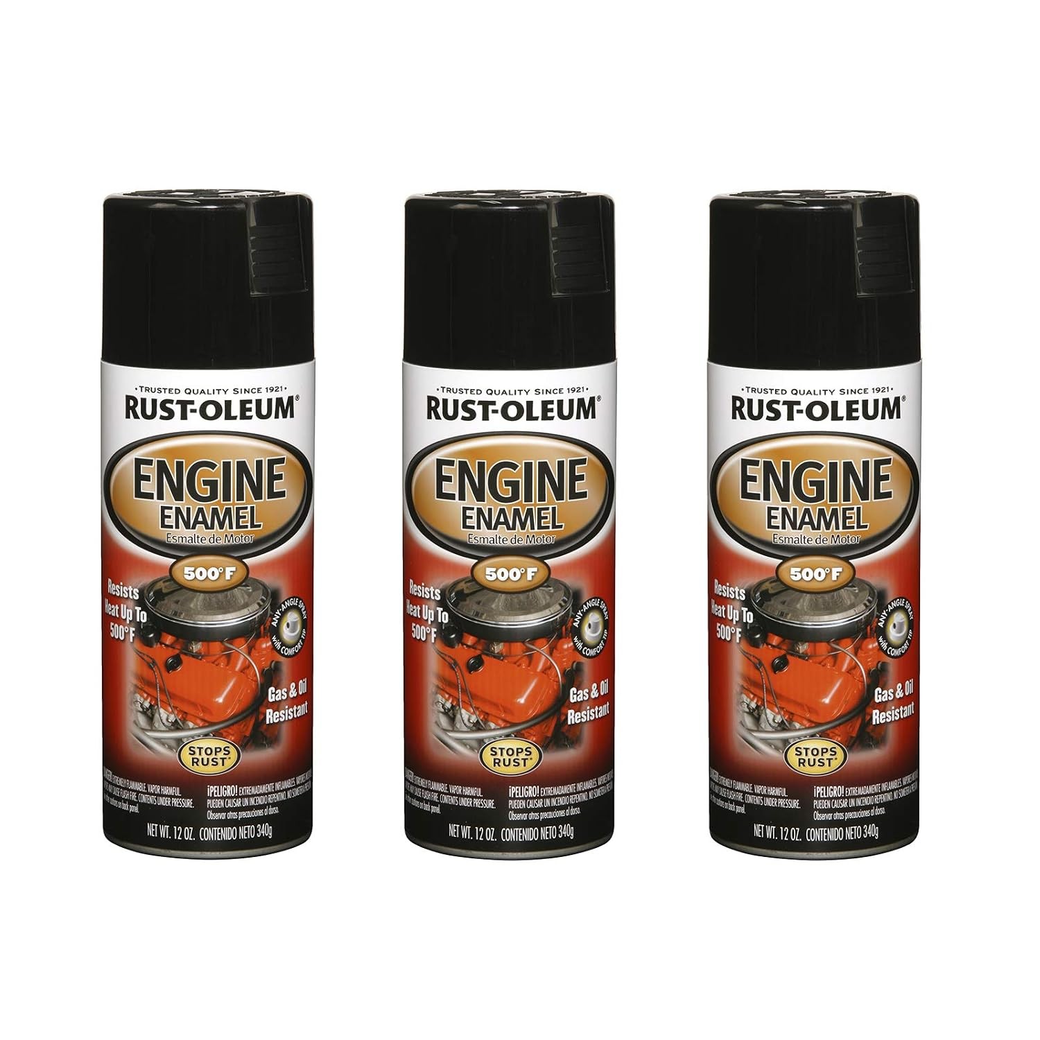Rust Oleum Gloss Black 12 oz Engine Enamel Spray Paint for Metal