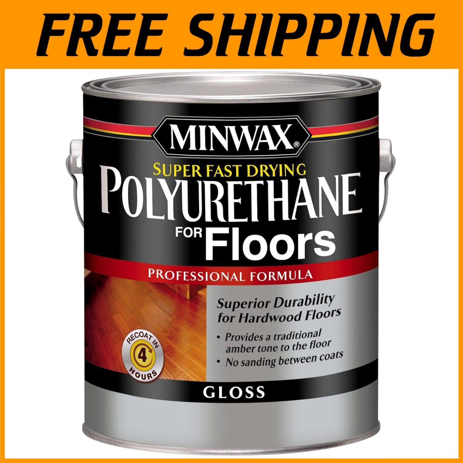 Hardwood Floor Polyurethane Finish, Clear Gloss`