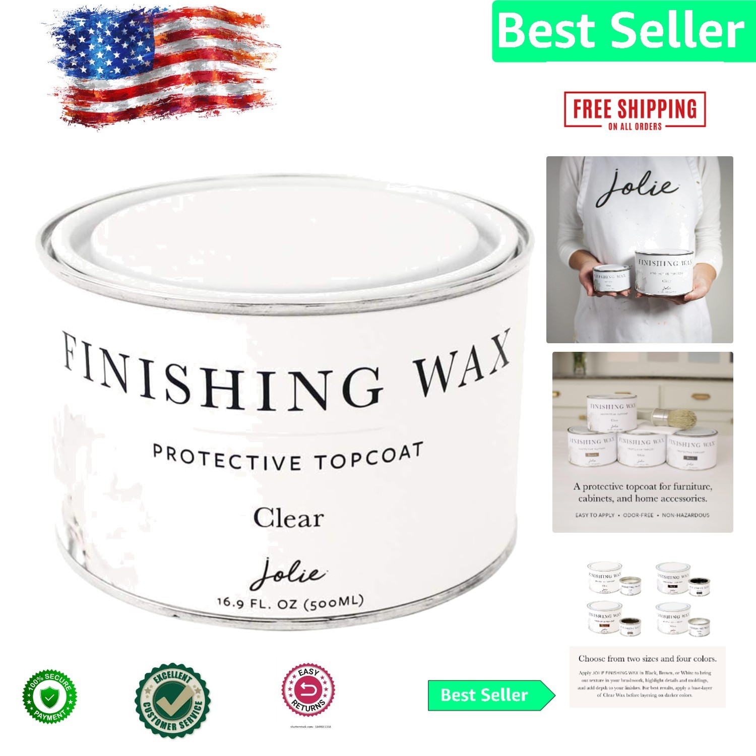 Clear Odor-Free Finishing Wax – Safe Matte Topcoat for Indoor Furniture, 500 ml