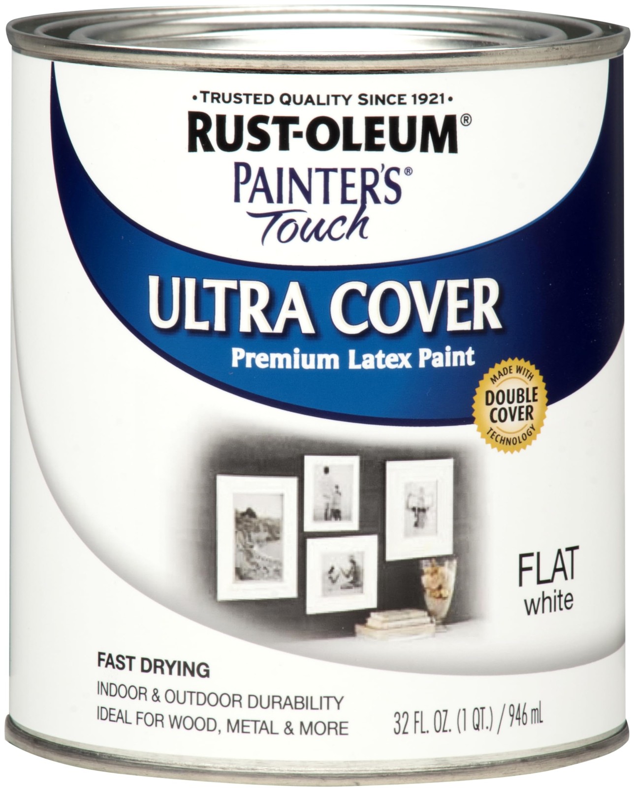 Rust Oleum Painter’s Touch Ultra Cover Flat White Paint 1 Quart Multi Surface