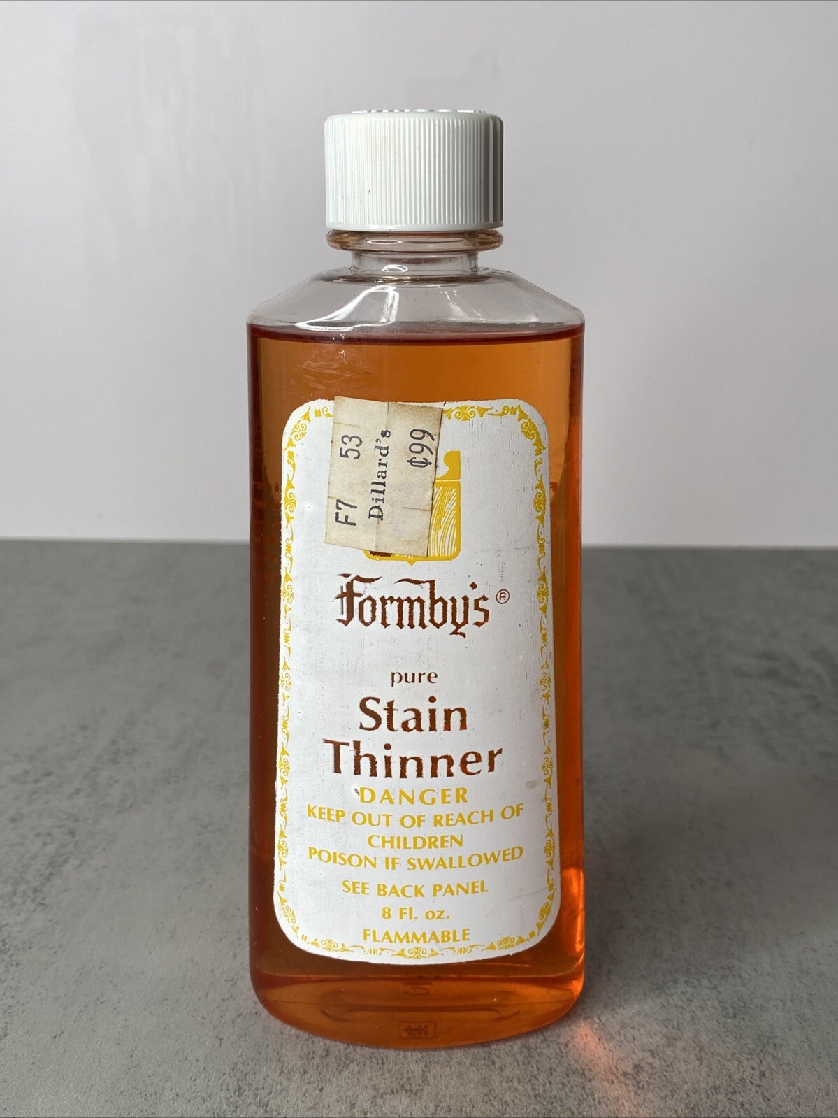 Vintage Formby’s Pure Stain Thinner 8 fl oz Wash Stain from Wood