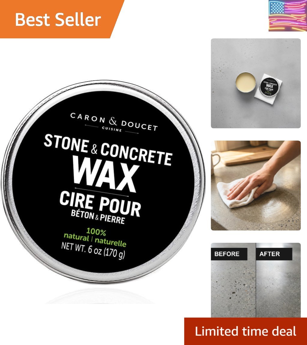 Natural Stone & Concrete Care Wax, Coconut Oil and Carnauba Formula .