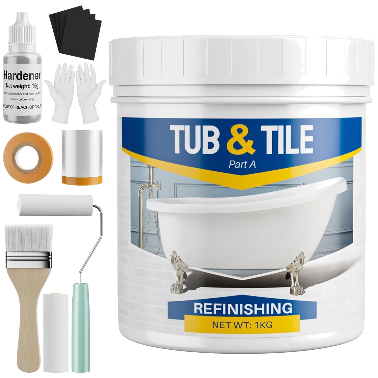 All-Inclusive Tub Paint Kit, White, 36oz