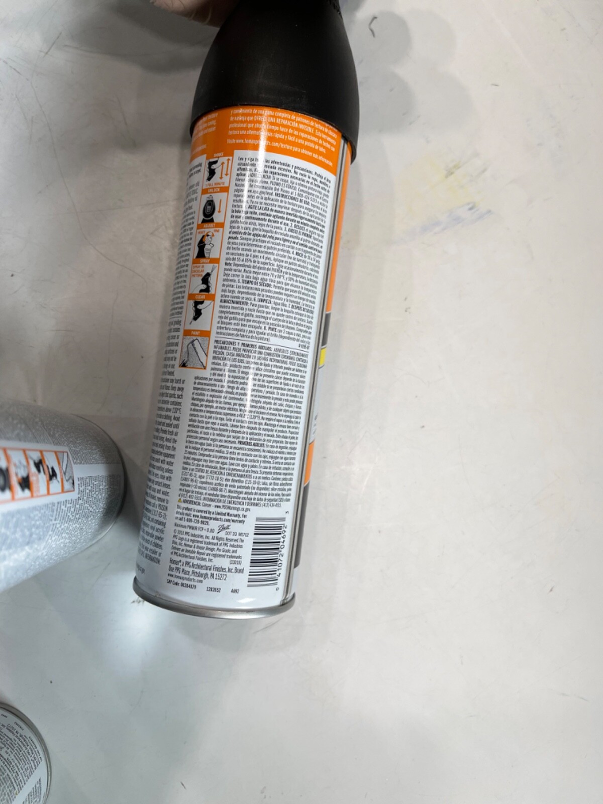 2x Homax Pro Grade CEILING TEXTURE 20 oz Flat White Orange Peel Vertical Apply