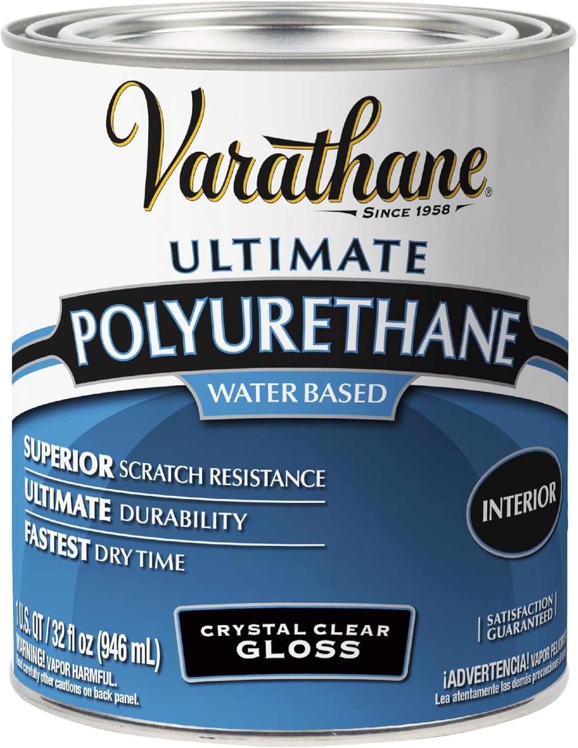 Water-Based Crystal-Clear Ultimate Polyurethane Interior Wood Protection Fast