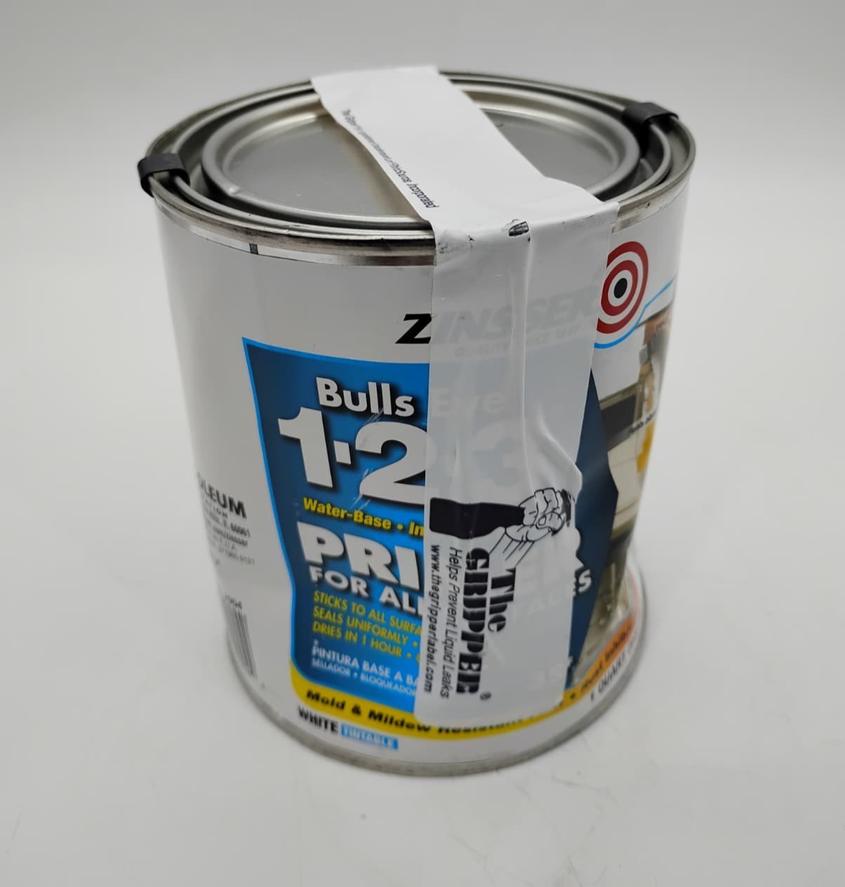 Zinsser Bulls Eye 1-2-3 Water-Based Interior Exterior Primer Sealer White 1 Qt
