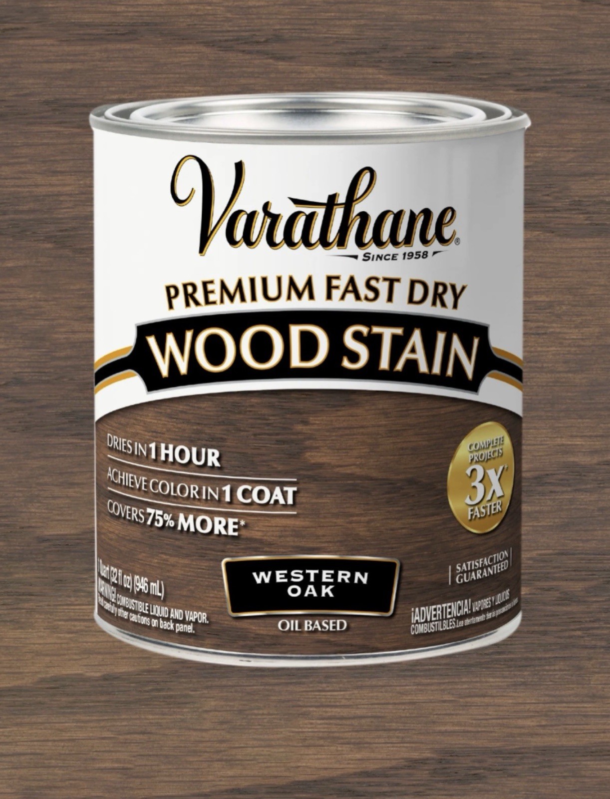Varathane Fast Drying Oil-Based Wood Stain Western Oak 1 Quart