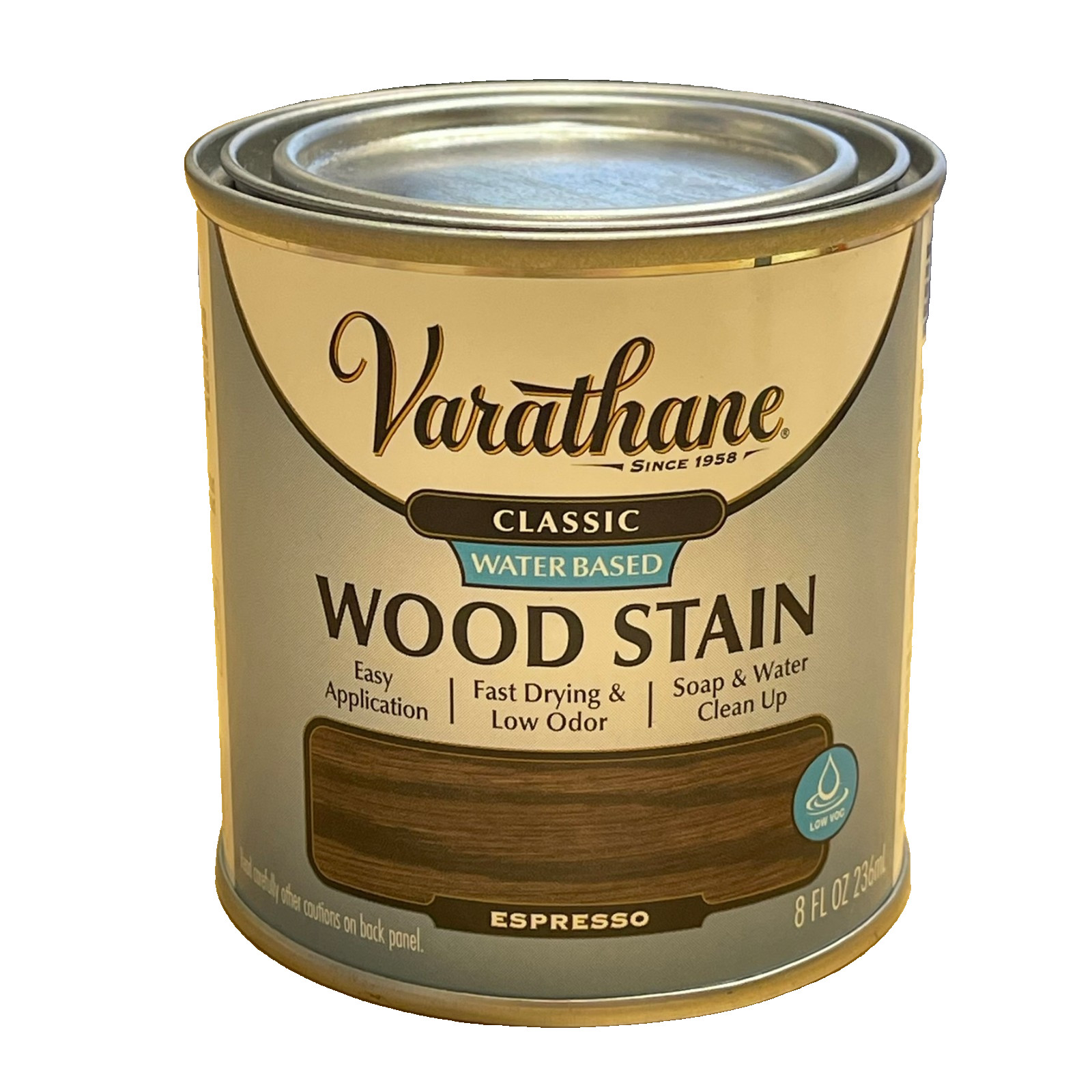 Varathane Classic Water Based Wood Stain Espresso 8oz Fast Dry Low Odor