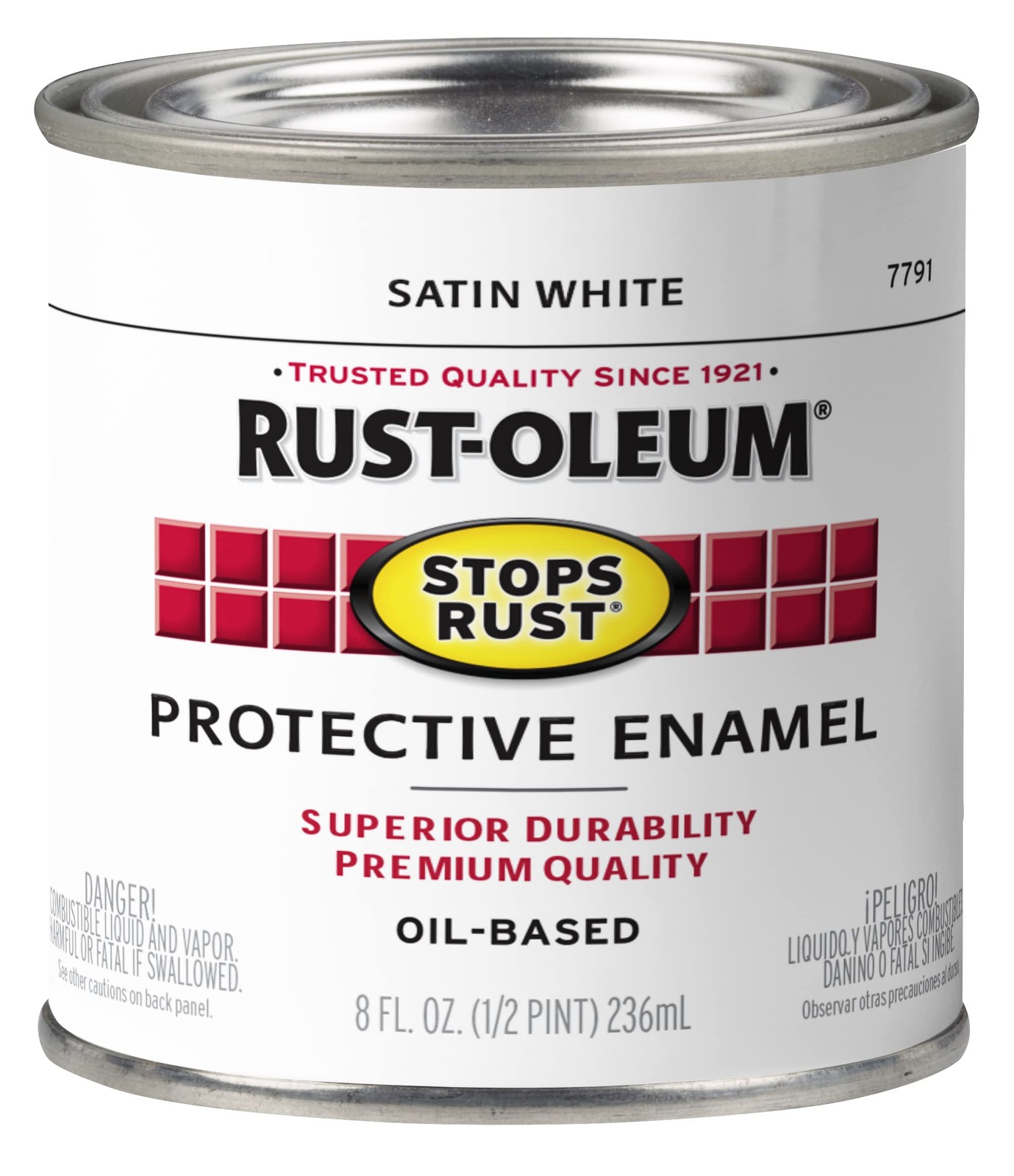 Rust Oleum Stops Rust Protective Enamel Paint Satin White 8 Fl Oz Indoor Outdoor