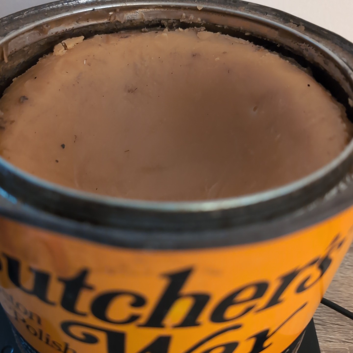 Vintage Butchers AMBER Paste Wax 64 oz (4LBS) Boston Wood Polish Used 70% Full