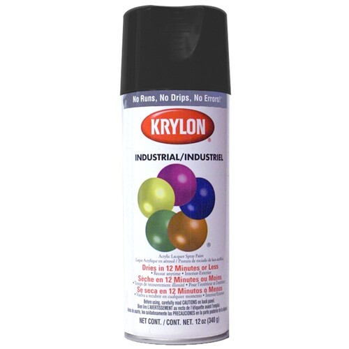 Krylon 1602 12-Oz Fast-Drying High Gloss Finish Spray Paint, Ultra-Flat Black