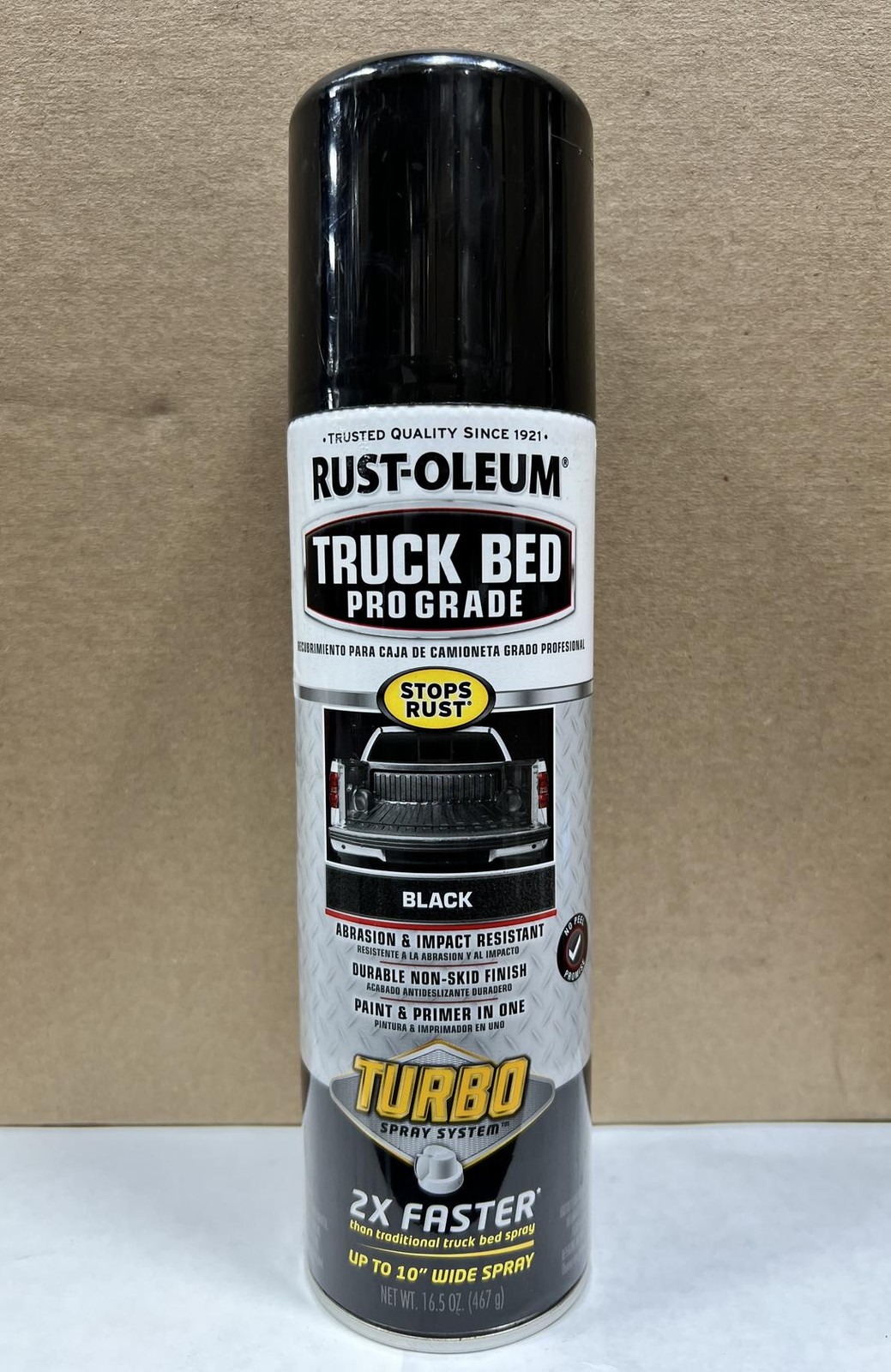 Rust-Oleum PRO GRADE Black 16.5oz Truck Bed TURBO Spray Paint Primer Durable