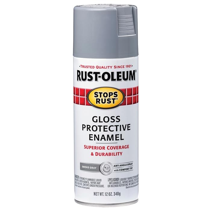 Stops Rust Spray Paint, Gloss Smoke Gray