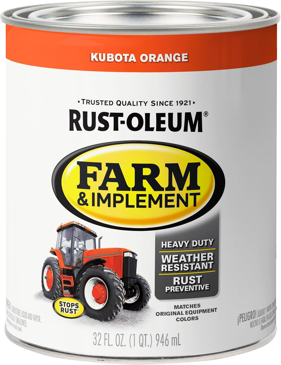 280159-2PK Farm & Implement Enamel Paint, Quart, Kubota Orange, 32 Fl Oz (Pac…