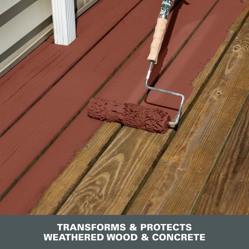 Waterproof Solid Color Coating Wood & Concrete Slip Resistant Durable Finish New