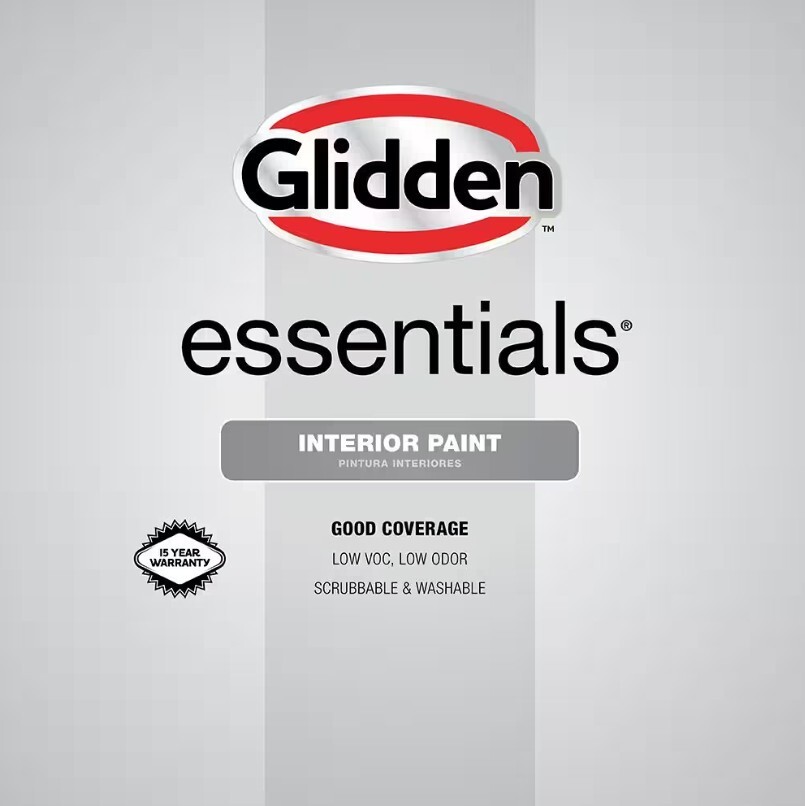 Glidden Essentials Pure White/Flat Matte Interior Base Paint, Washable – 1 Gal