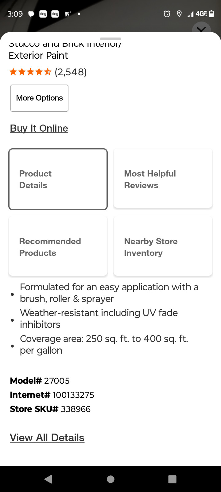5 gal. White Flat Acrylic Latex Masonry Stucco and Brick Interior/Exterior Paint