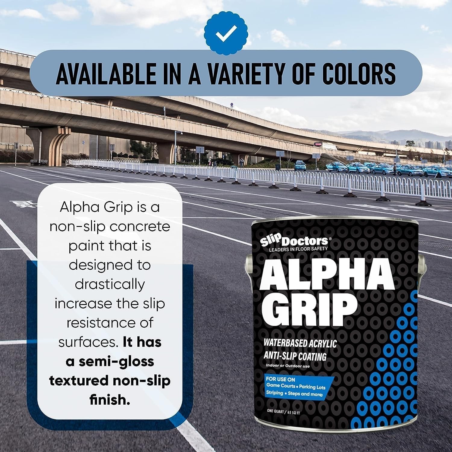 Durable Alpha Grip Non-Skid Concrete Paint – Safe & Textured White Coating Quart