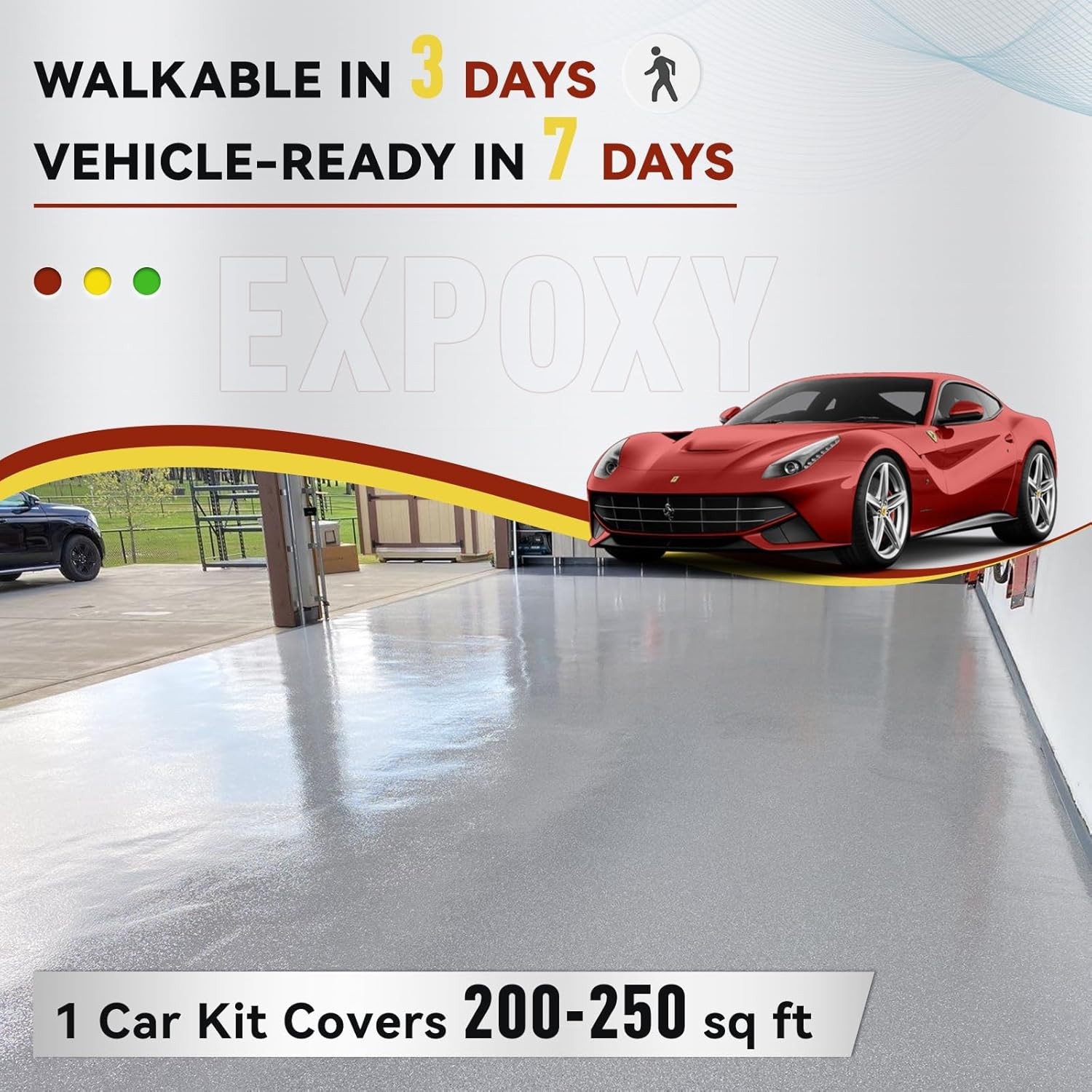 Garage Floor Epoxy Kit, Garage Floor Paint with Tools, Epoxy Coating for Conc…