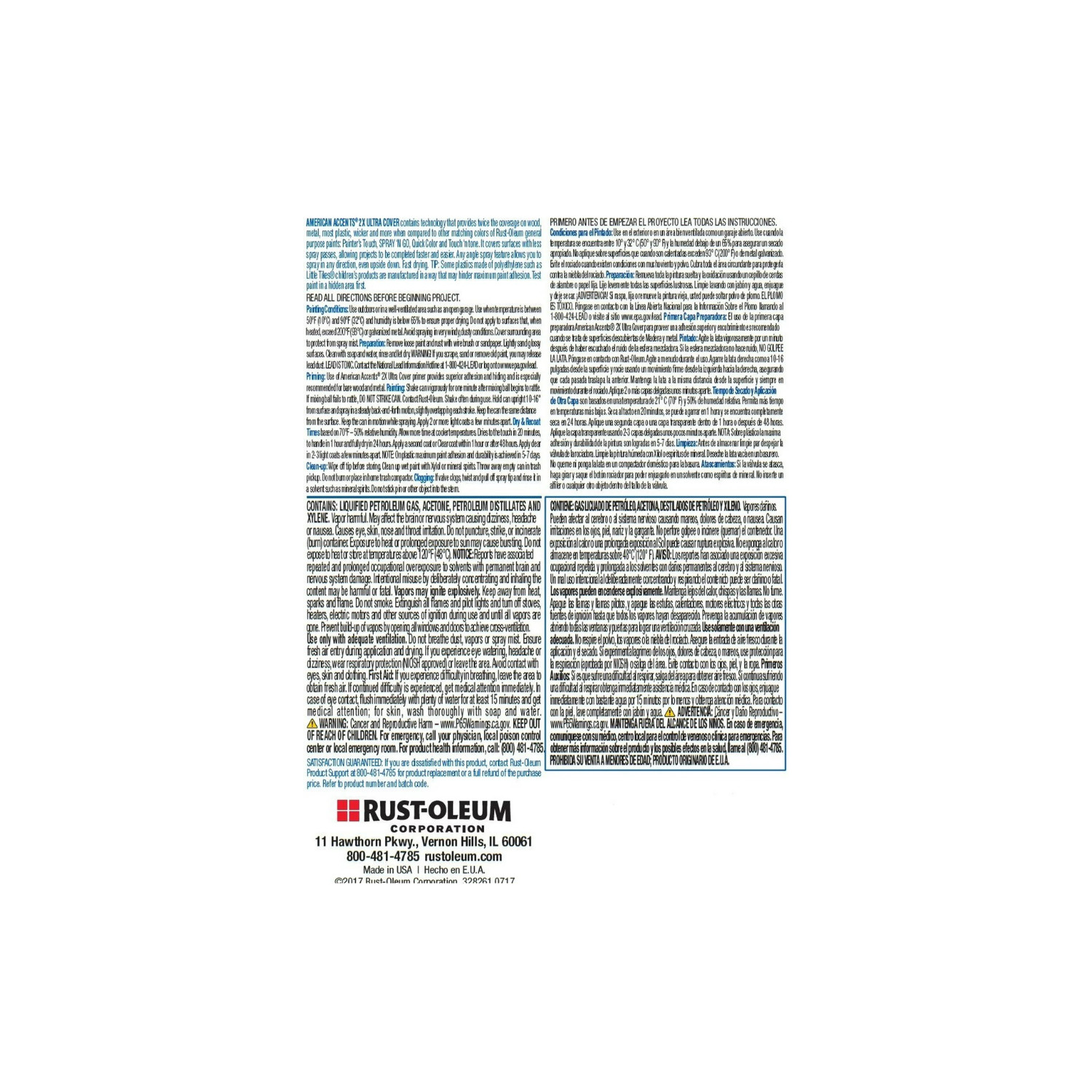 2-Pack Black, Rust-Oleum American Accents 2X Ultra Cover Flat Spray Paint, 12 oz