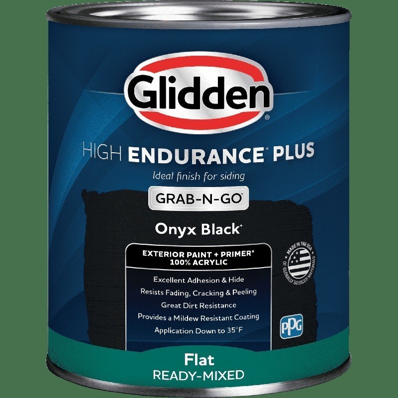 Acrylic Exterior Paint Primer Flat Black 1 Quart Mildew Resistant Low Odor New