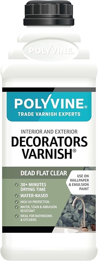 Dead Flat Varnish Quart 1 Liter Water Based Low Odor Quick Drying for Emulsion