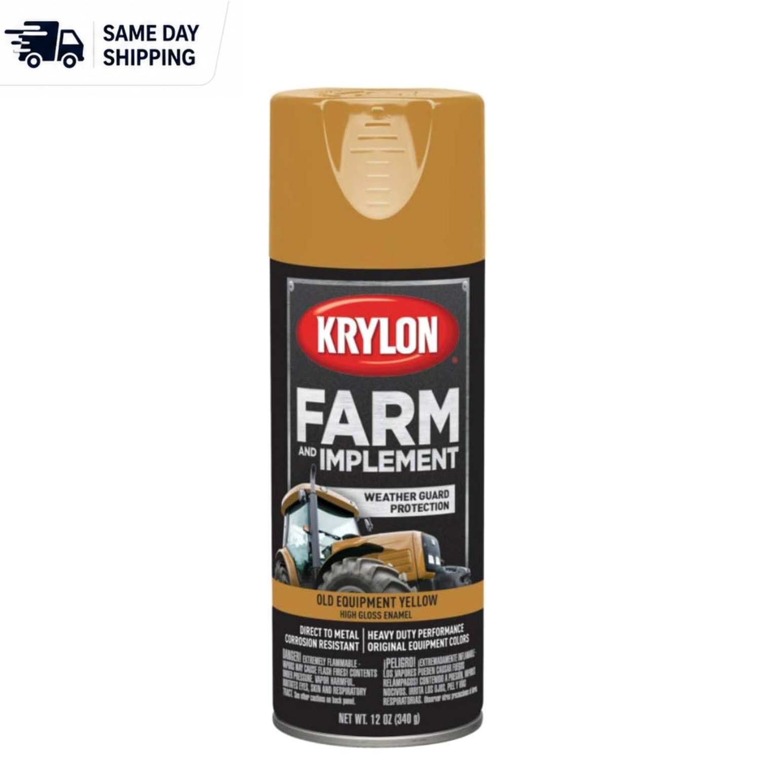 High Gloss Old Equipment Cat Yellow Spray Paint, 12oz – Rust Resistant Finish