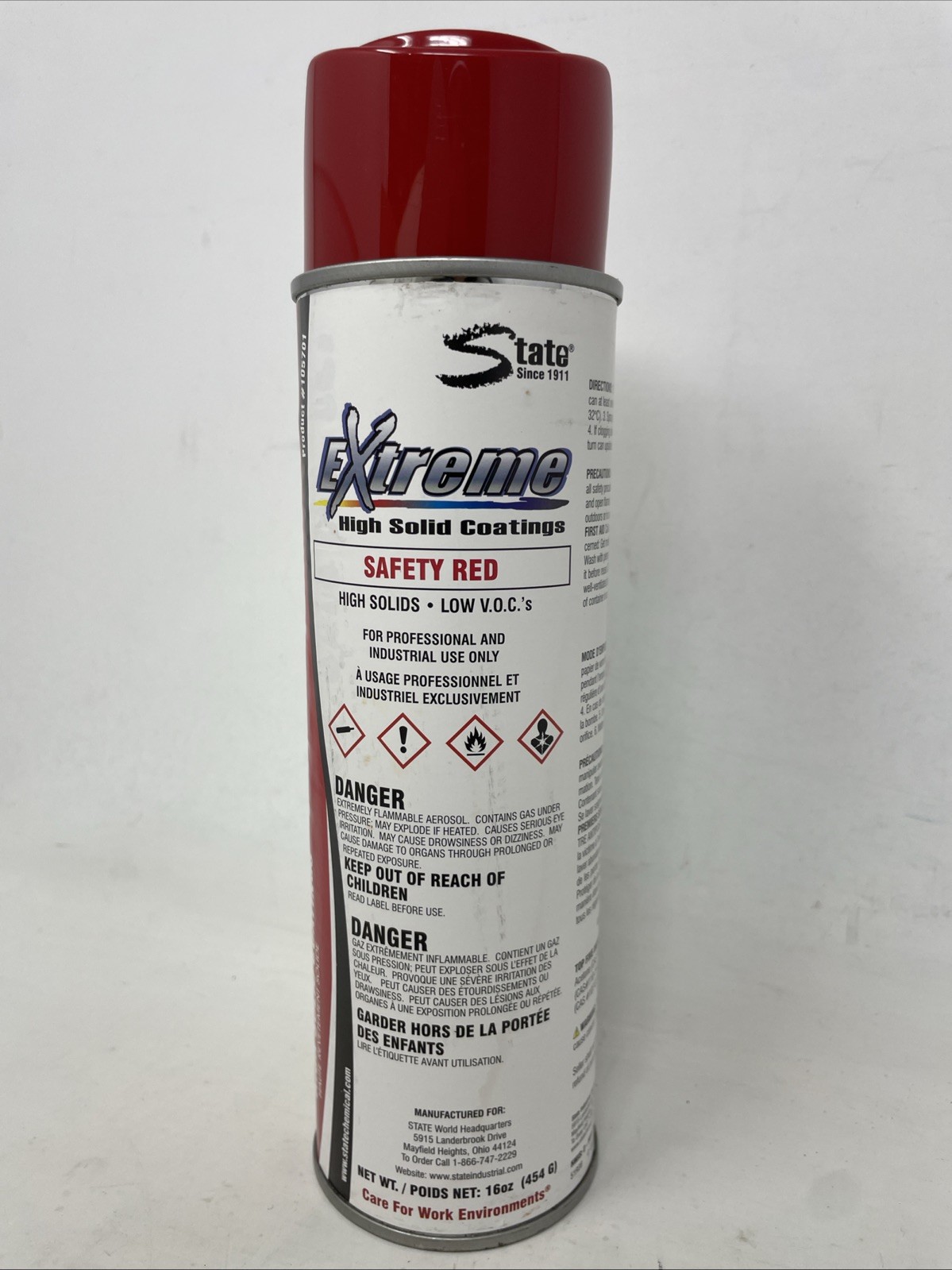 Lot Of 11 State Industrial Extreme High-Solids Paints Safety Red 16oz 105702 VD