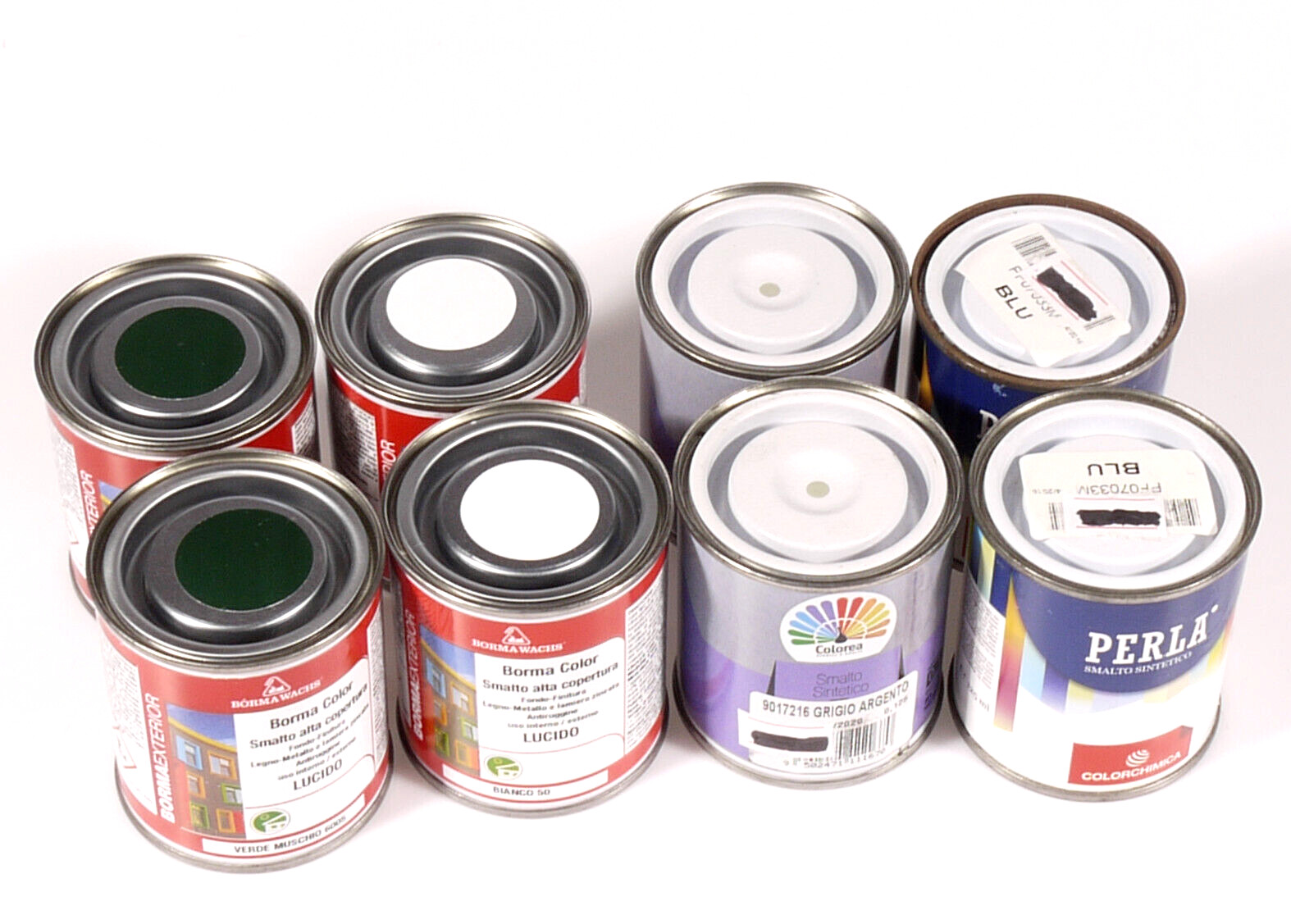 PRL) BRUSH SPRAY ROLLER PAINT GLOSSY ENAMEL COLORS PAINT 8 PCS WOOD IRON
