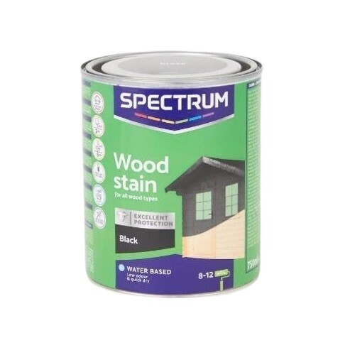 Spectrum Vintage Luxury Wood Stain Black Water-Based 750 ml Wood Lasur