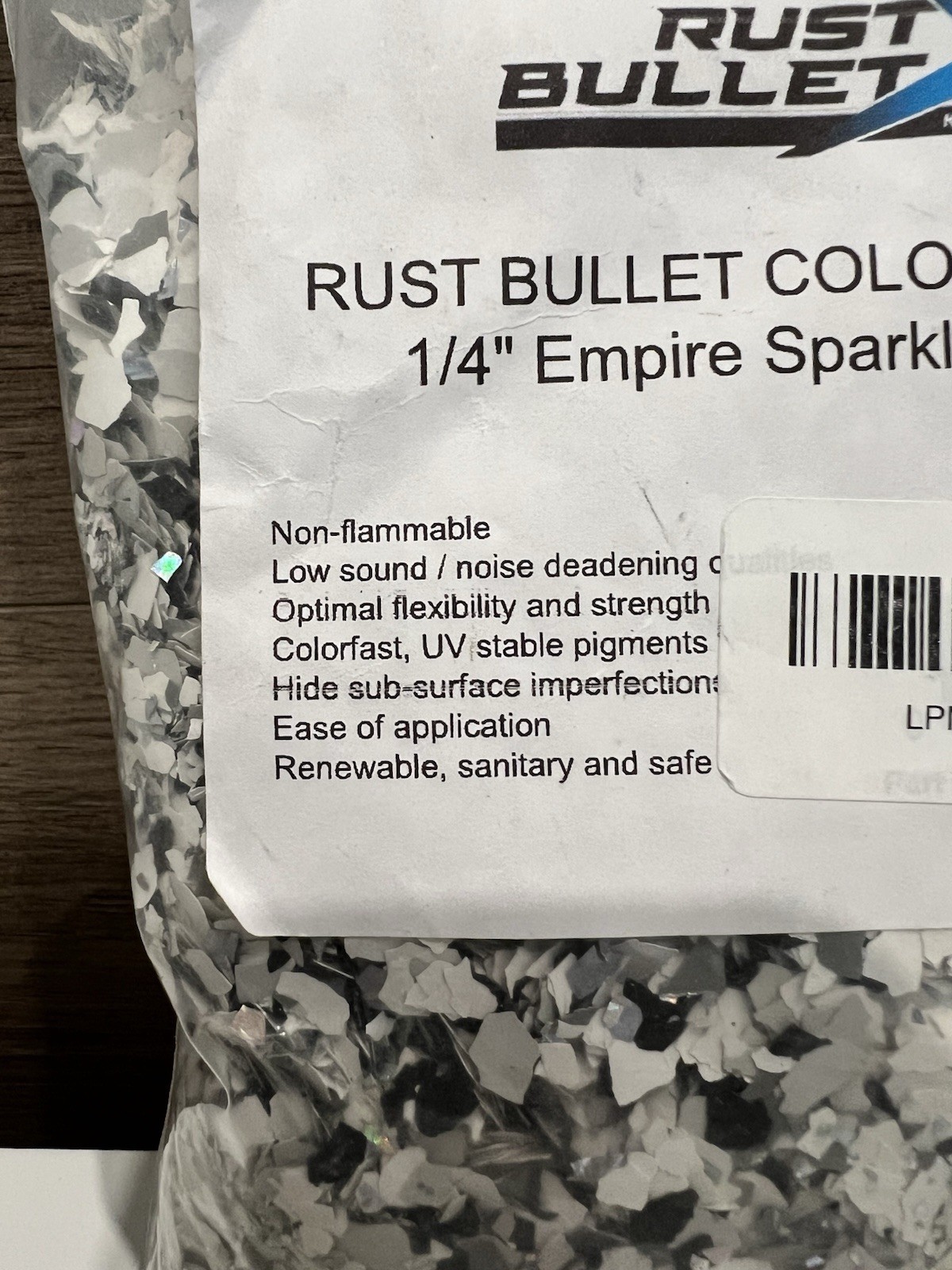 RUST BULLET Color Floor Flakes 1/4” Empire Sparkle Blend 1 lb.
