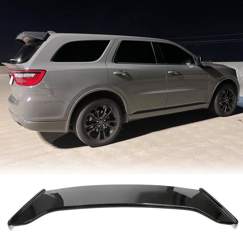 Dodge Durango (Except SRT) Rear Roof Spoiler, IKON Style Gloss Black ABS Add On