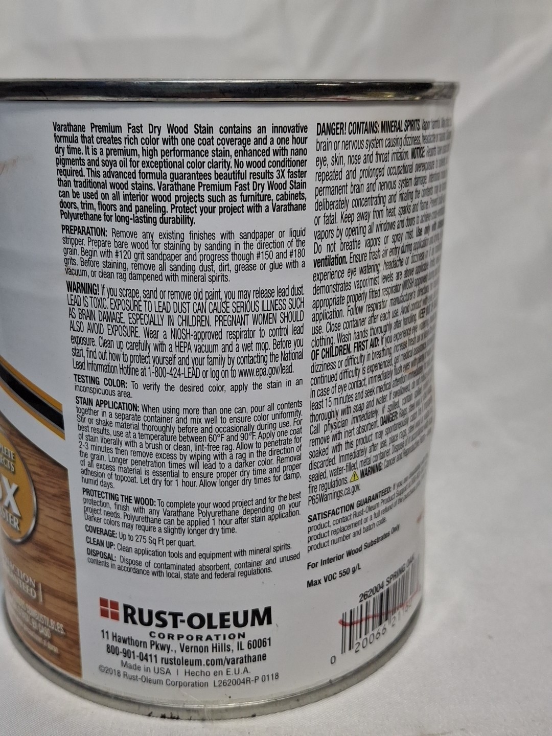 Varathane 262004 Spring Oak Premium Oil-Based Wood Stain, 1 Quart / 32 fl oz