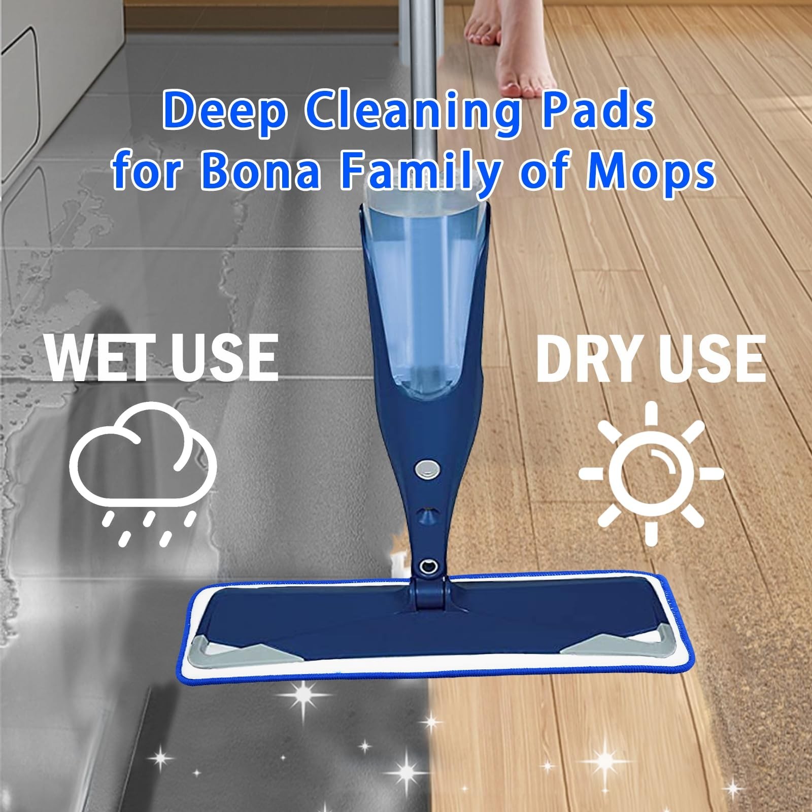 6 Pack Reusable Microfiber Pad for Bona Mop, 6 Pack Value – Use with Bona Mop…