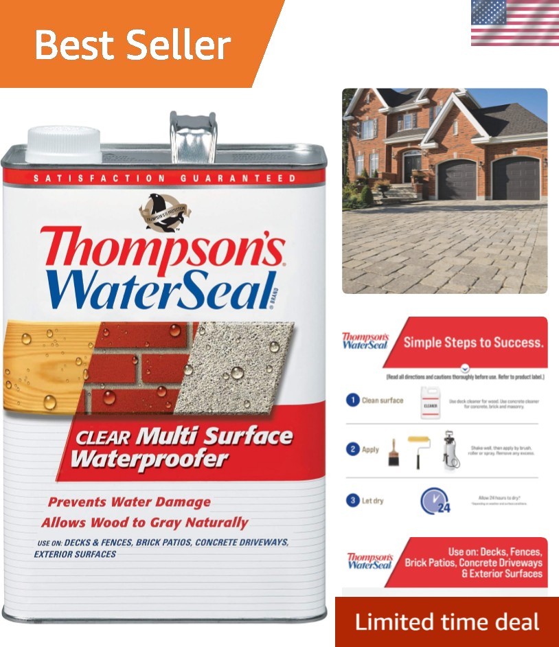 Thompson’s 1 Gallon Clear Sealer – Fade-Resistant, Easy to Apply Outdoor Stain