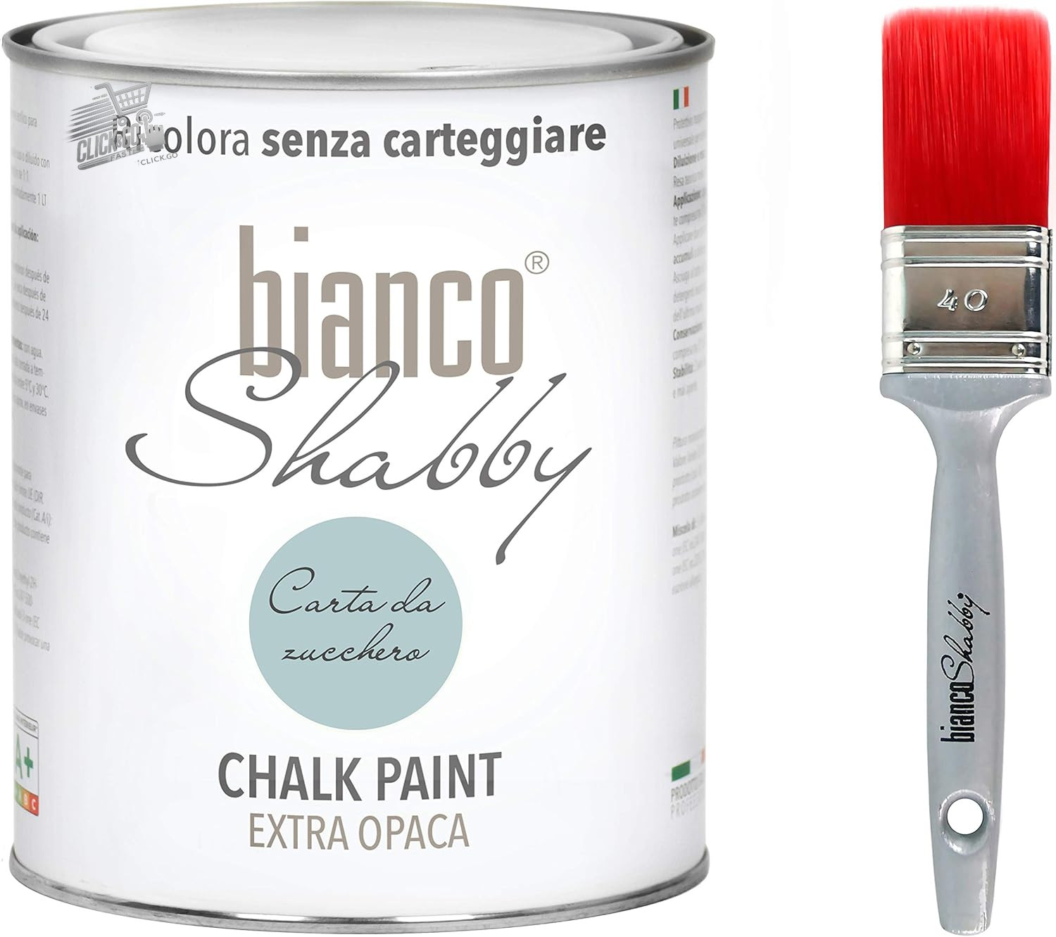 CHALK PAINT SUGAR PAPER BRUSH Paint Shabby Chic Vintage Chalk 1L 40mm