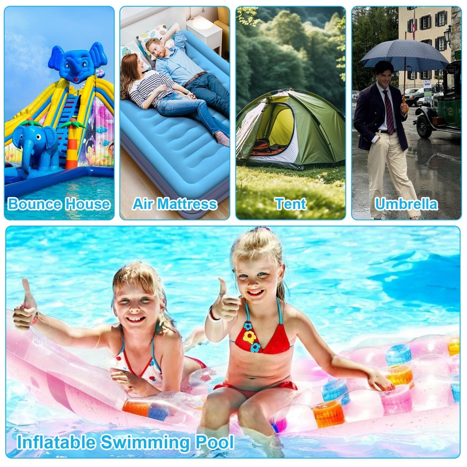 Inflatable Pool Patch Repair Kit, 3.15 in X 7.2 Ft Air Mattress Clear
