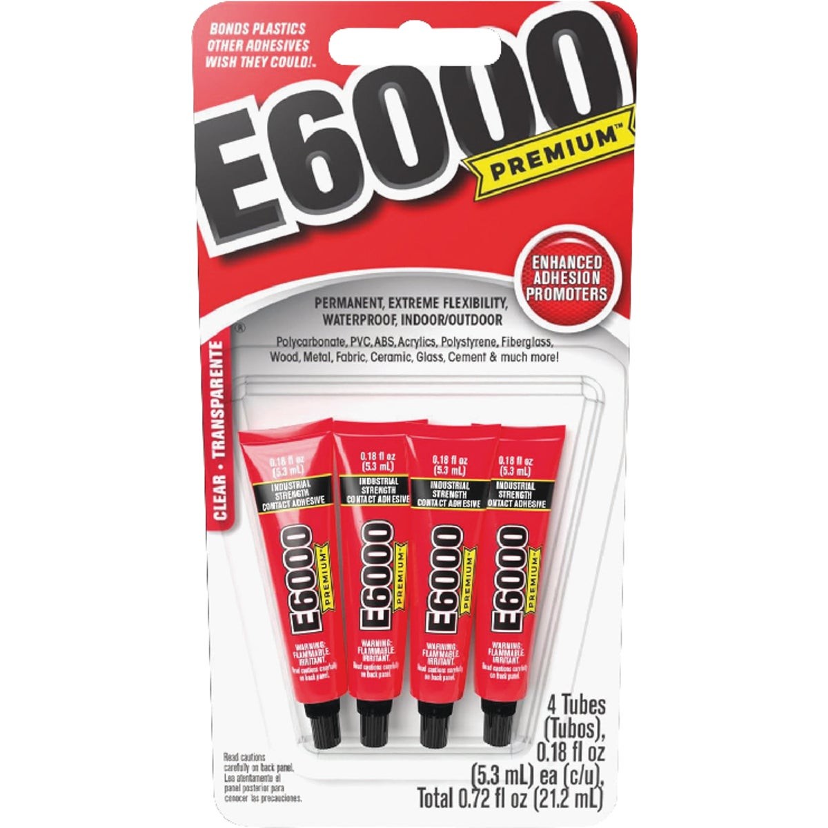 E6000 PREMIUM 0.18 Oz. Clear Adhesive (4-Pack) 5510500 E6000 5510500 Clear