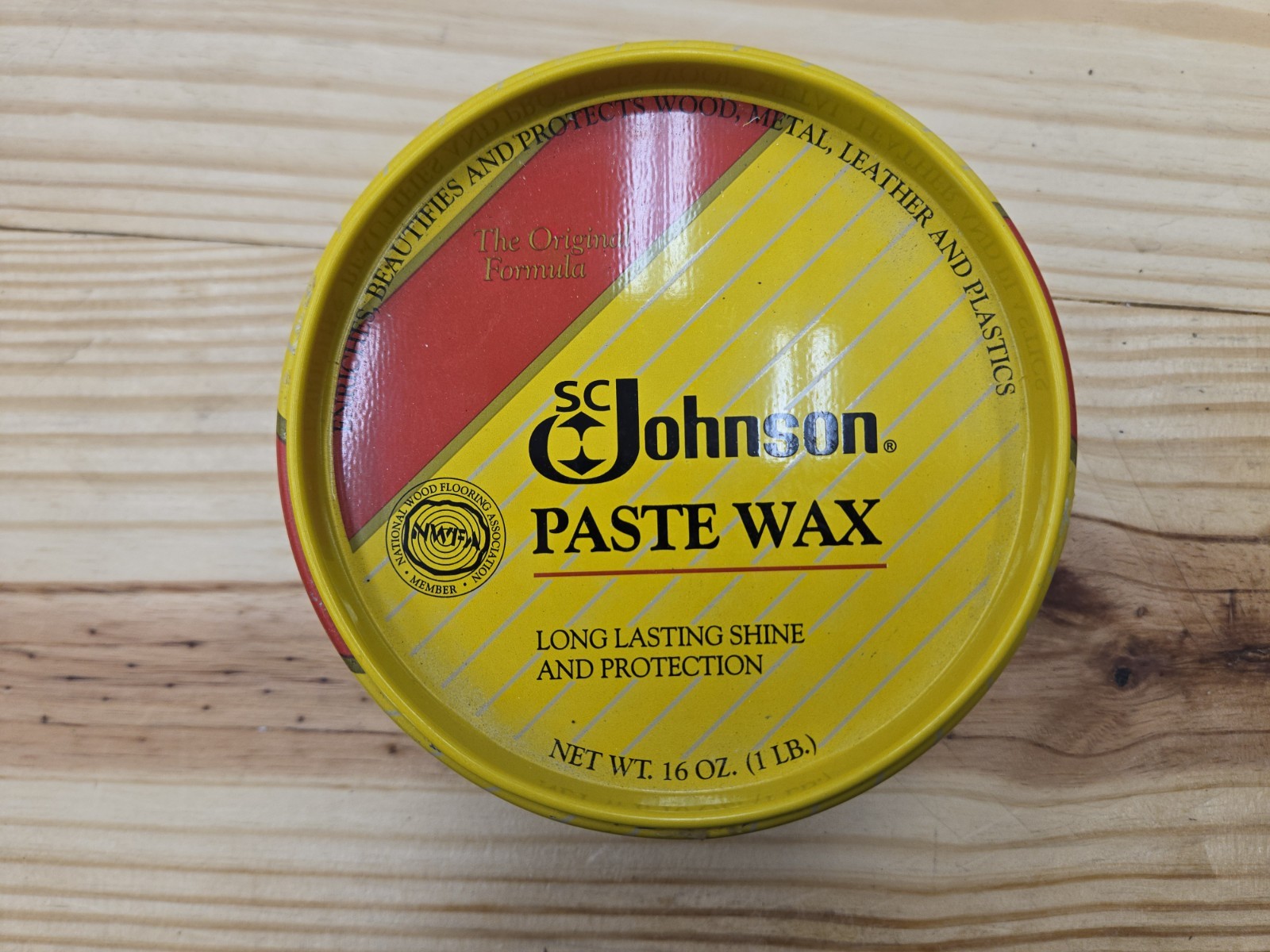 Discontinued SC Johnson Paste Wax 16 oz Tin Open Can 15.3oz Total Weight CLEAN
