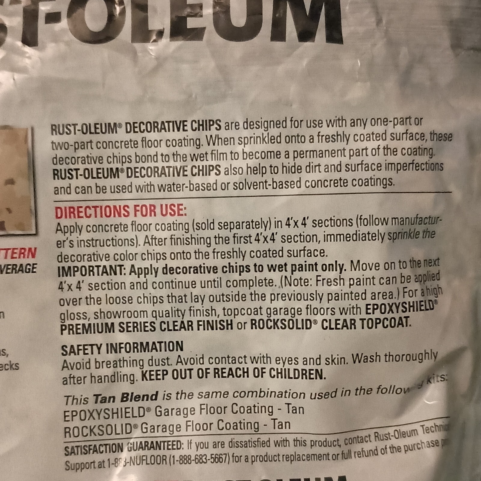 Rust-Oleum Decorative Color Chips, Tan Blend Style, MPN 301357
