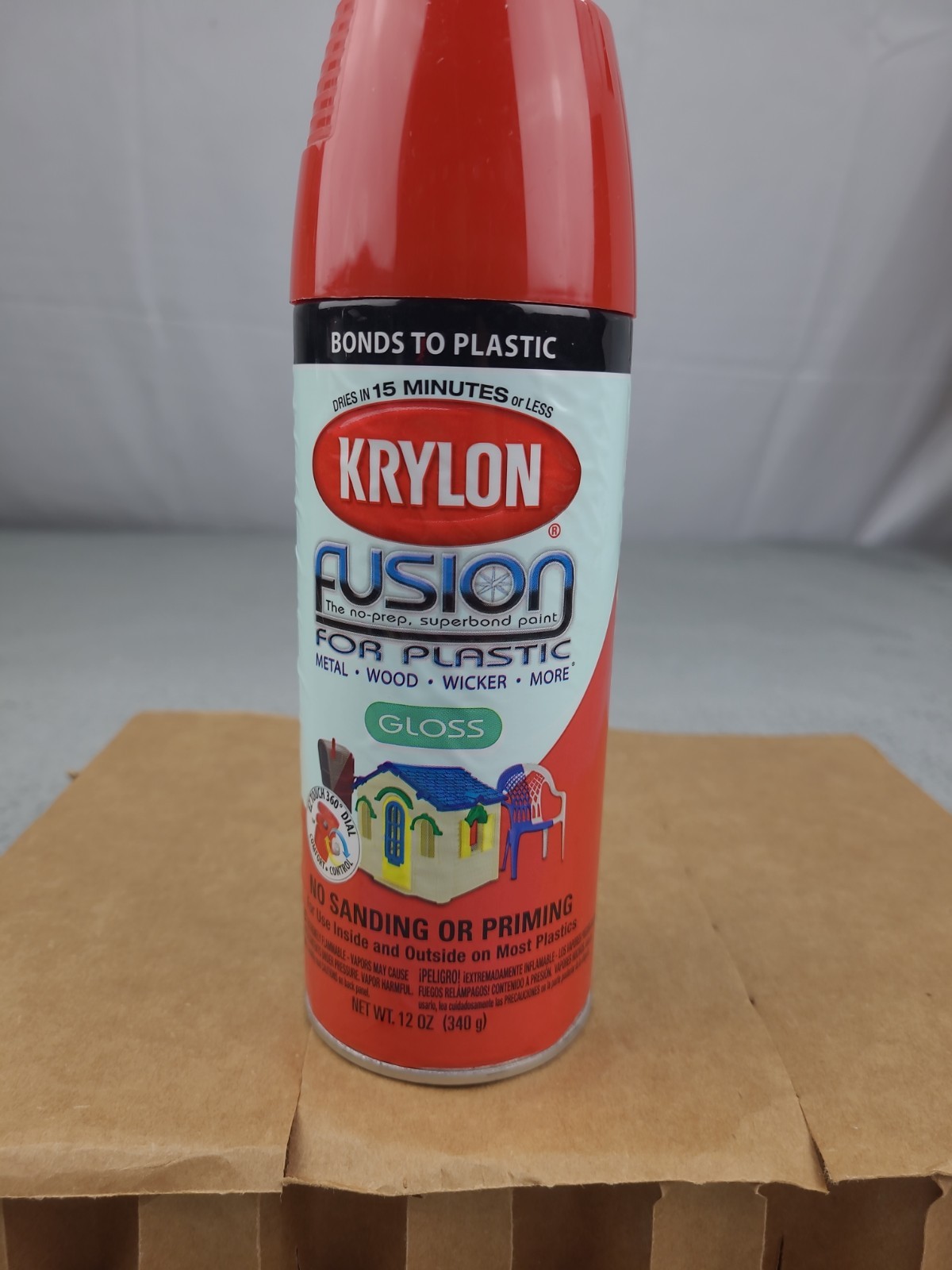 1x Krylon Fusion Gloss For Plastic 2332 Sun Dried Tomato 12oz New