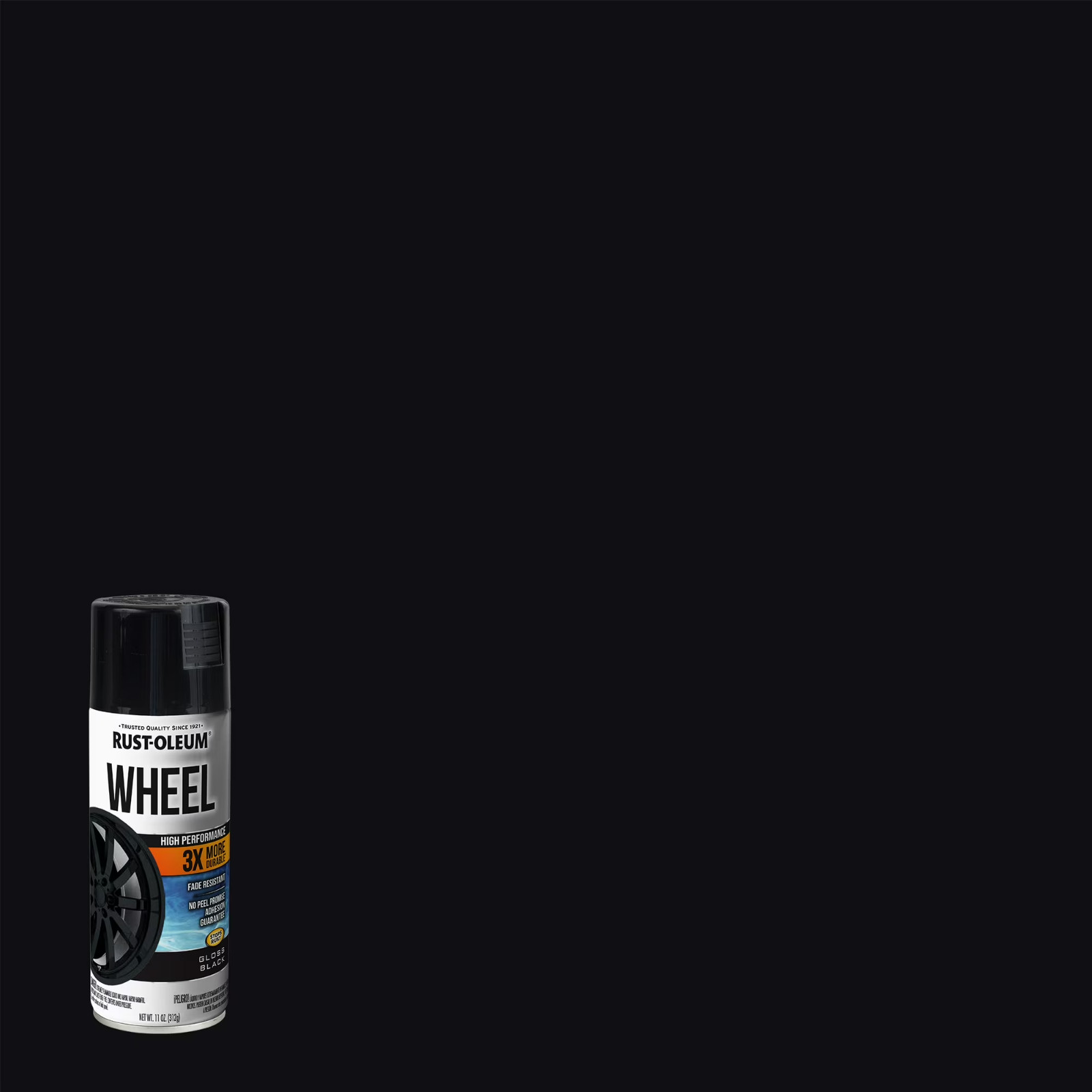 6 Pack, Black, Rust-Oleum Automotive Wheel 3X Gloss Spray Paint-368076, 11 oz