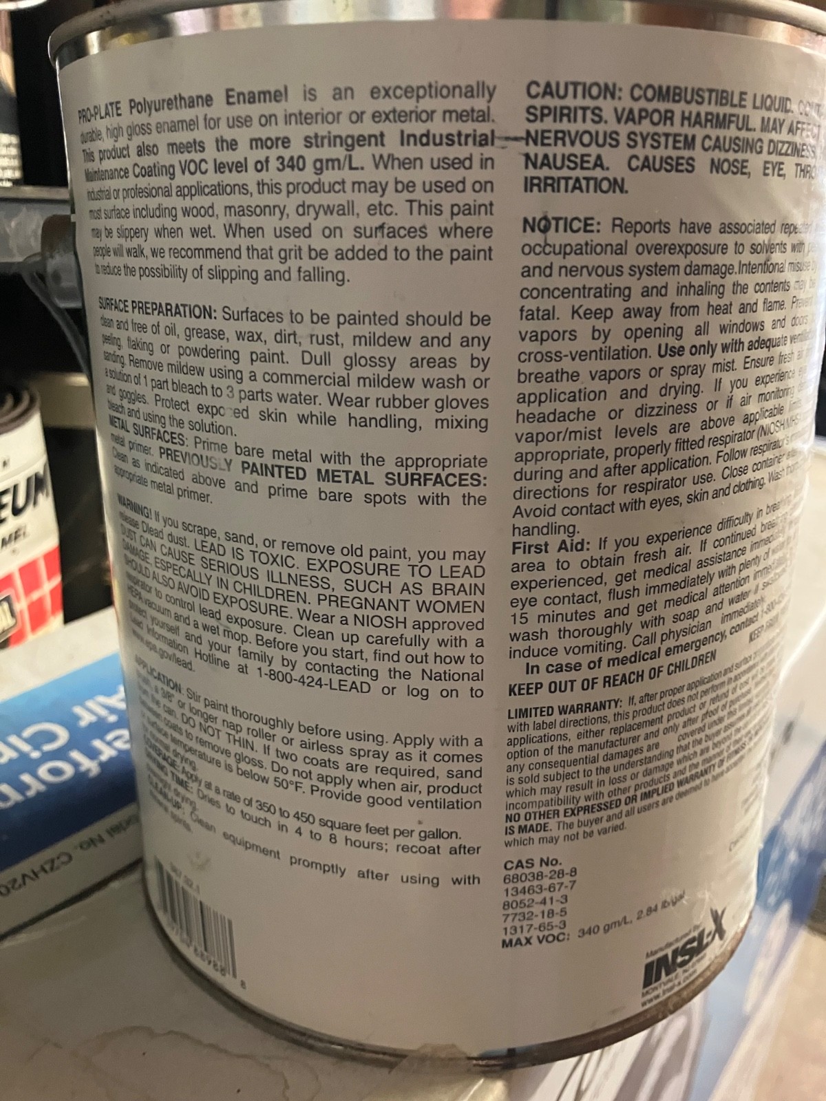 Insl-X PRO- Plate Enamel 387-32 Gallon Battleship Gray Gray Gloss Rust Prevent