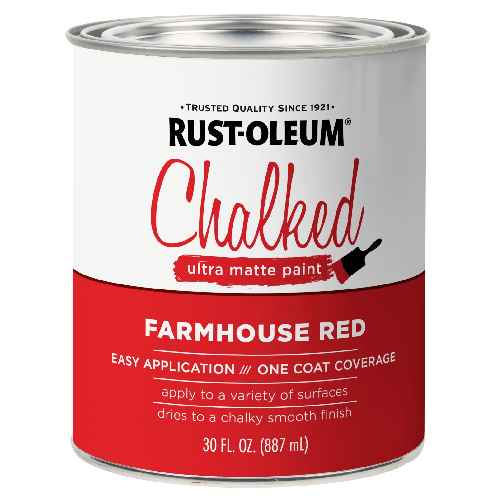 2 PK Rust-Oleum Chalked Ultra Matte Interior Paint, Farmhouse Red, 30oz Quart