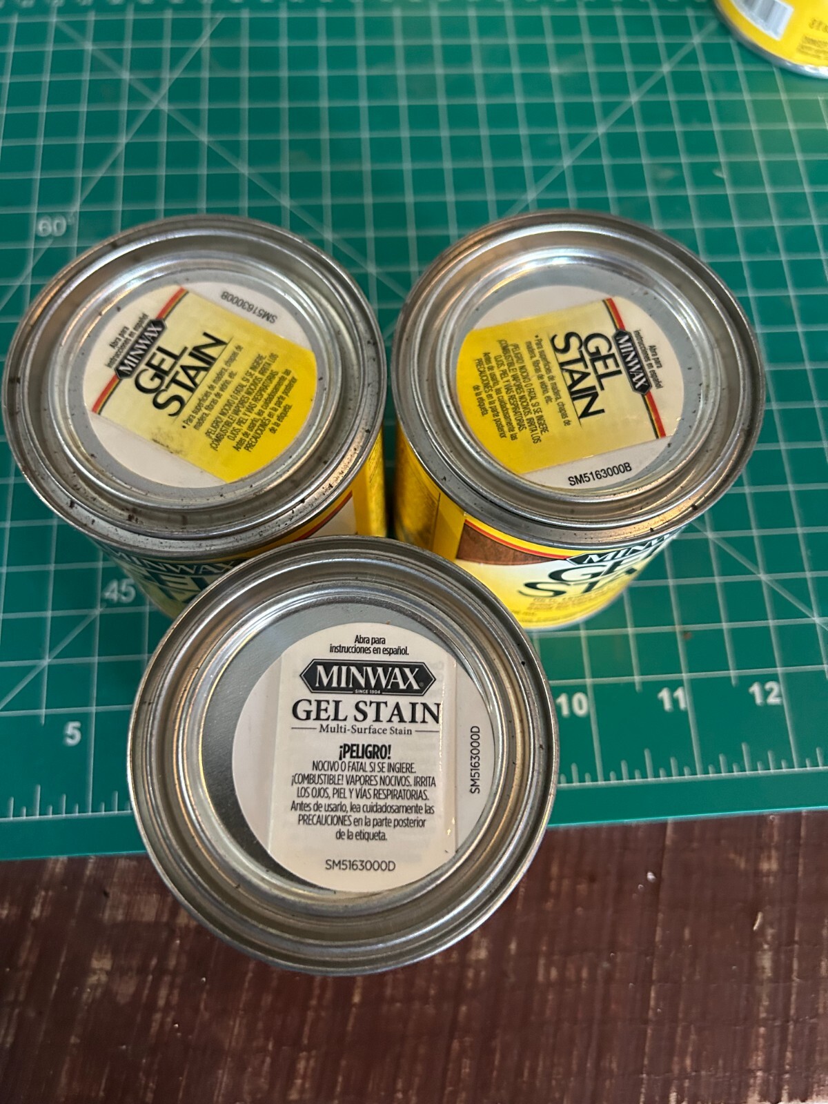 NOS 3-pack lot Minwax Chestnut Gel Stain Wood ½ Pint Oil based