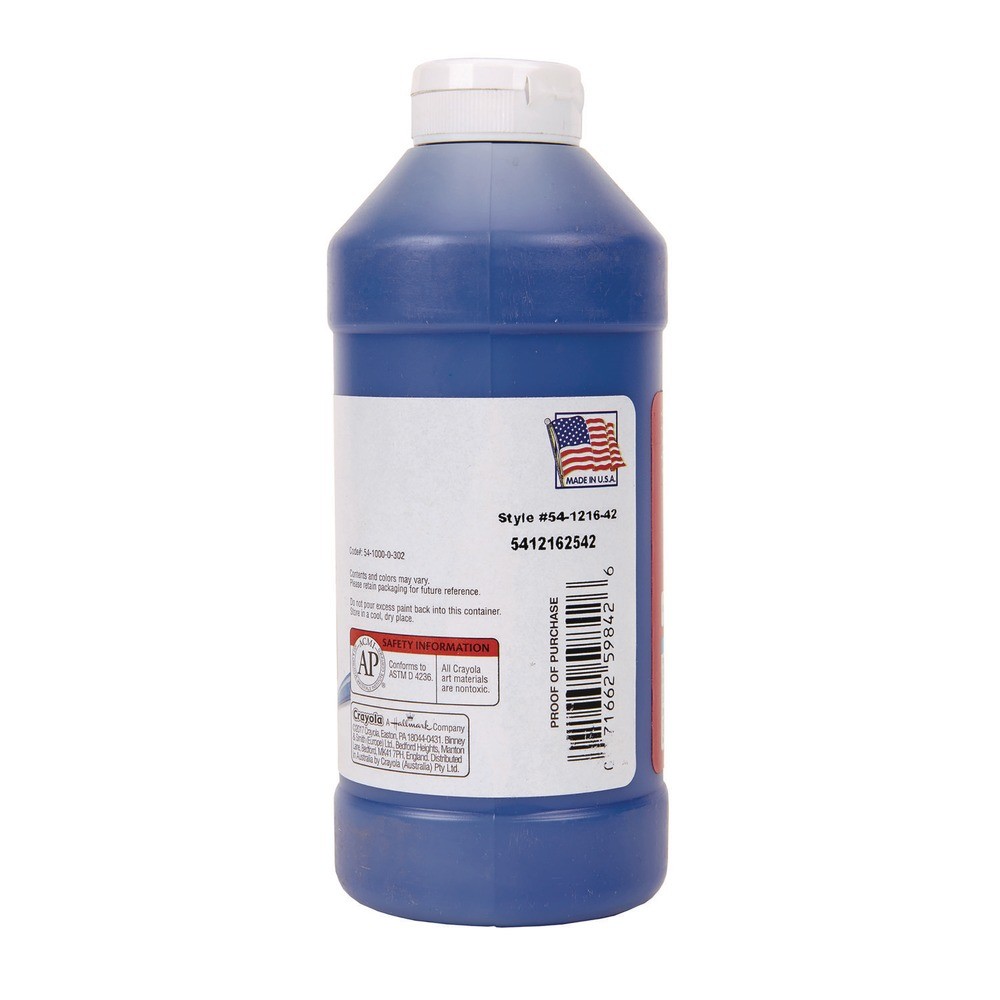 Crayola 541216042 16 oz Premier Tempera Paint – Blue New