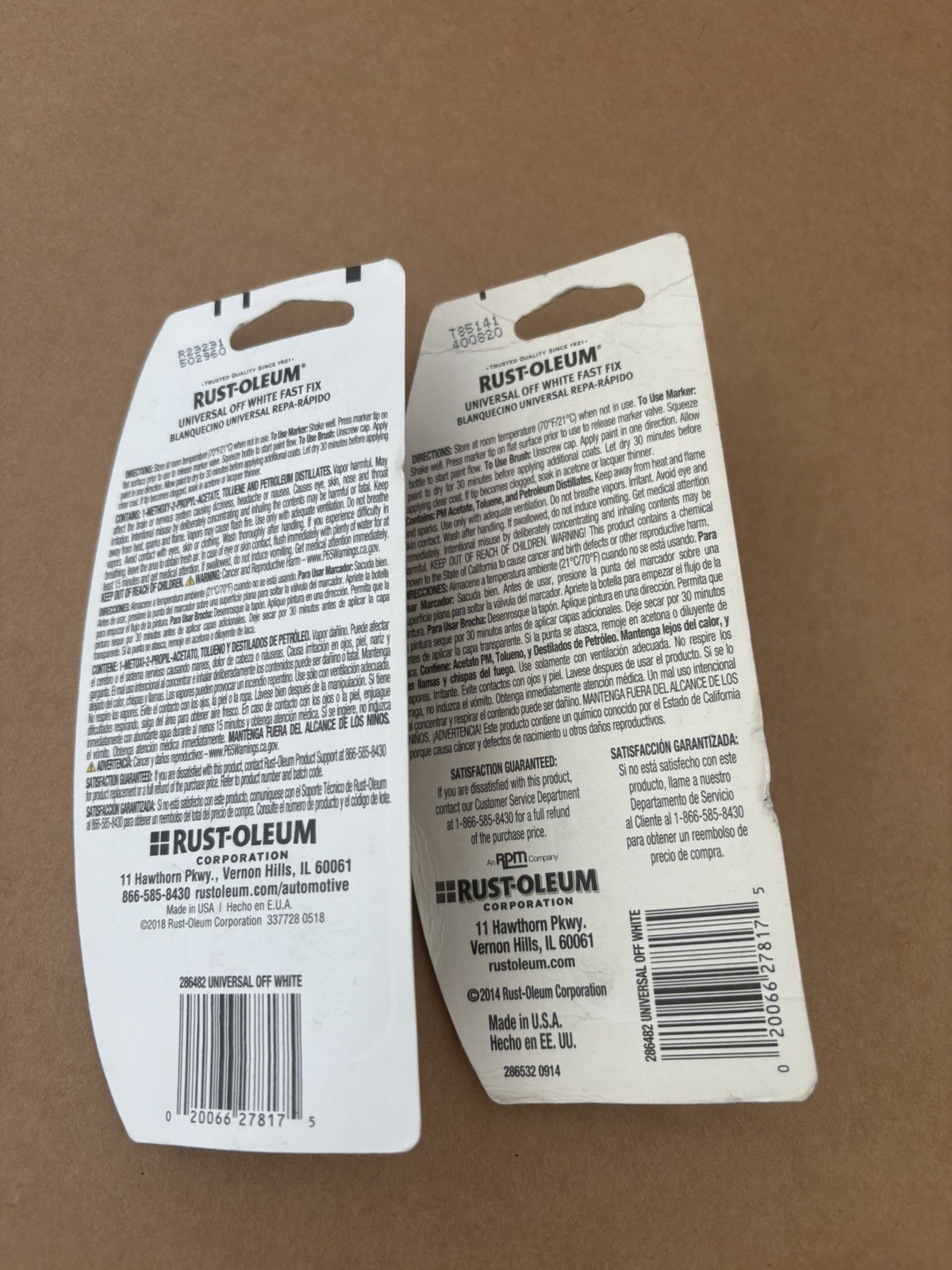 (2 PACK) RUST-OLEUM Fast Fix 2in1 Paint + Primer Universal Off White 286482